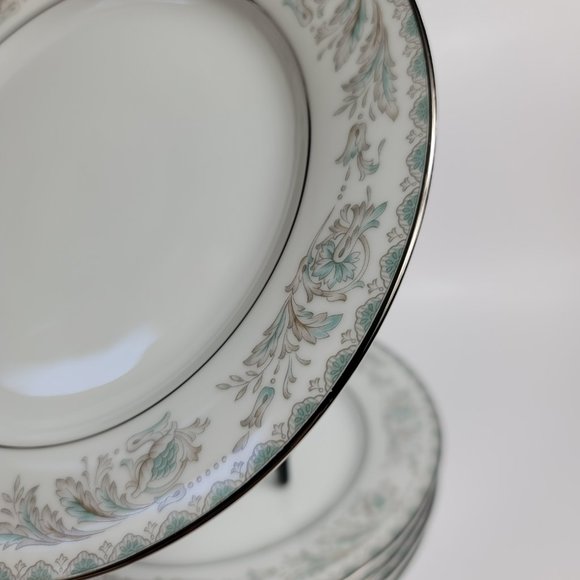 THREE Noritake Belmont Salad Plates Blue Gray Scrolls & Flowers #5609 - Picture 11 of 12